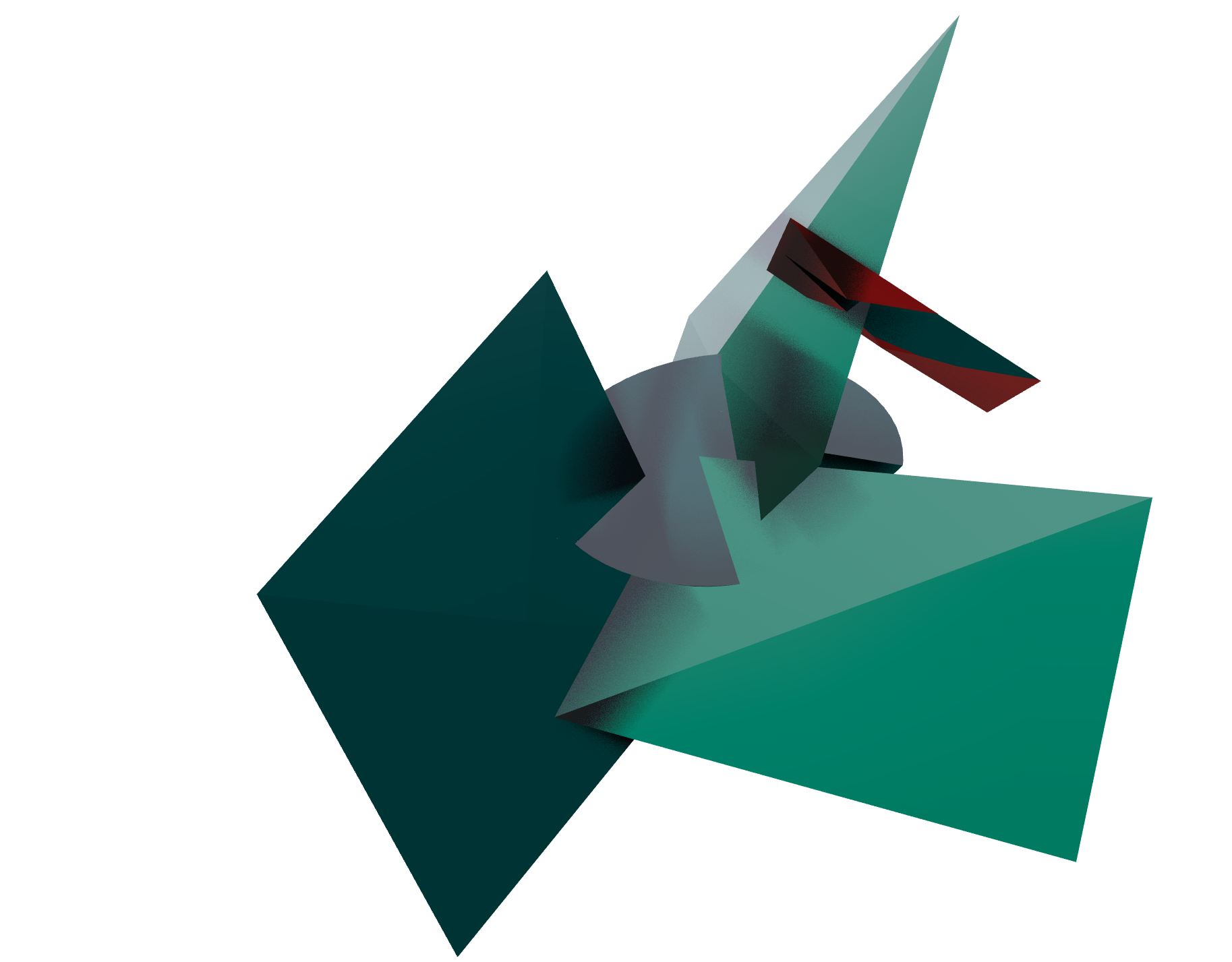 Futuristic Green Abstract 3D Shapes