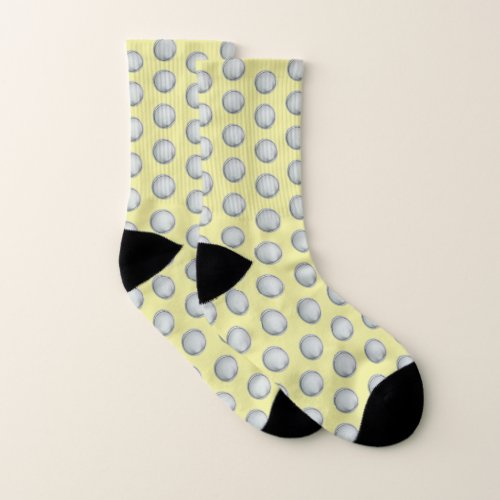 Stylish Silver Orbs Pattern Primrose Yellow Summer Socks