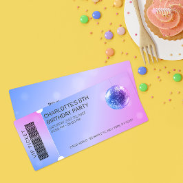 Concert Ticket Birthday Disco Party Invitation