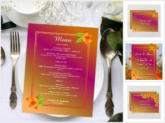 Modern Romantic Orange Floral - Wedding Theme