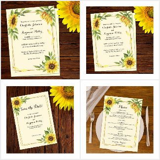 Rustic Sunflowers Yellow - Wedding Theme