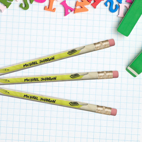 Cool Grunge Paper Personalized School Pencil