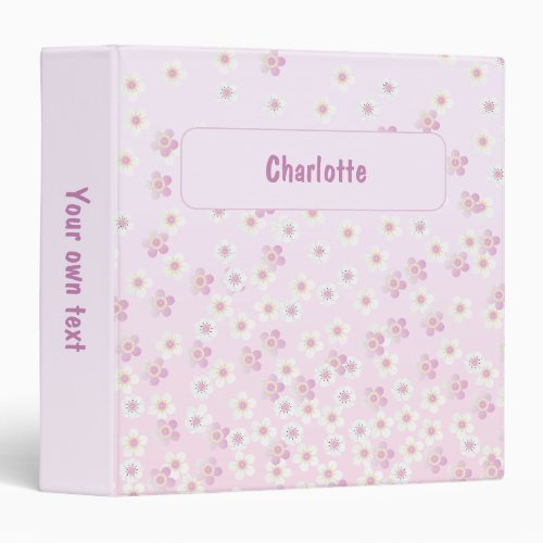 Cute Soft Pink Cherry Blossoms 3 Ring Binder