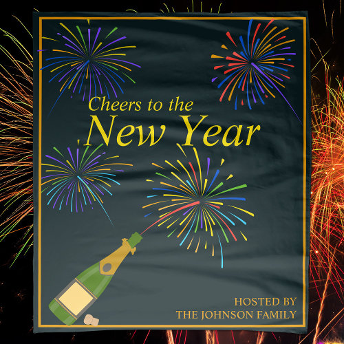Champagne Fireworks Family Cheers to the New Year Backdrop