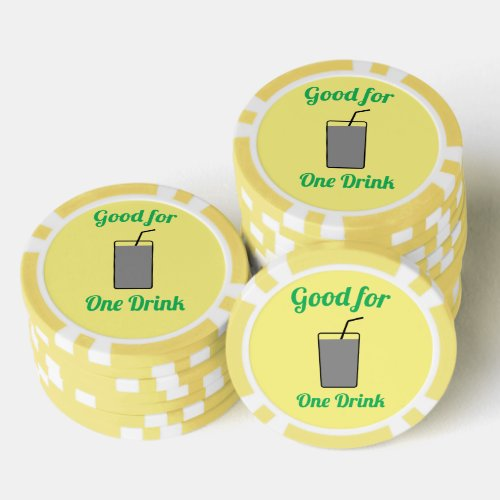 Minimalist Green and Yellow Party Drink Token