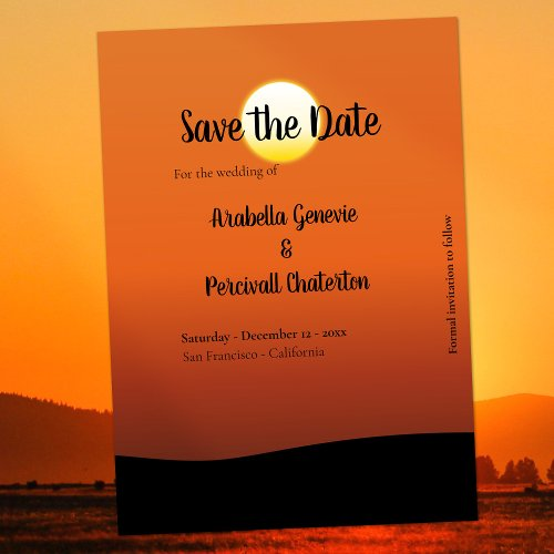 Modern Romantic Sunrise Wedding Save The Date