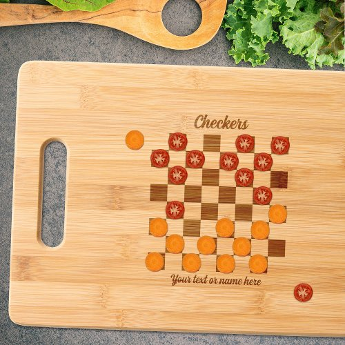 Fun American Checkers Kitchen Game Cutting Board