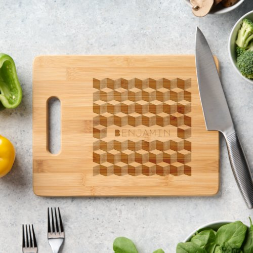 3D Cubes Graphics Name Cutting Board